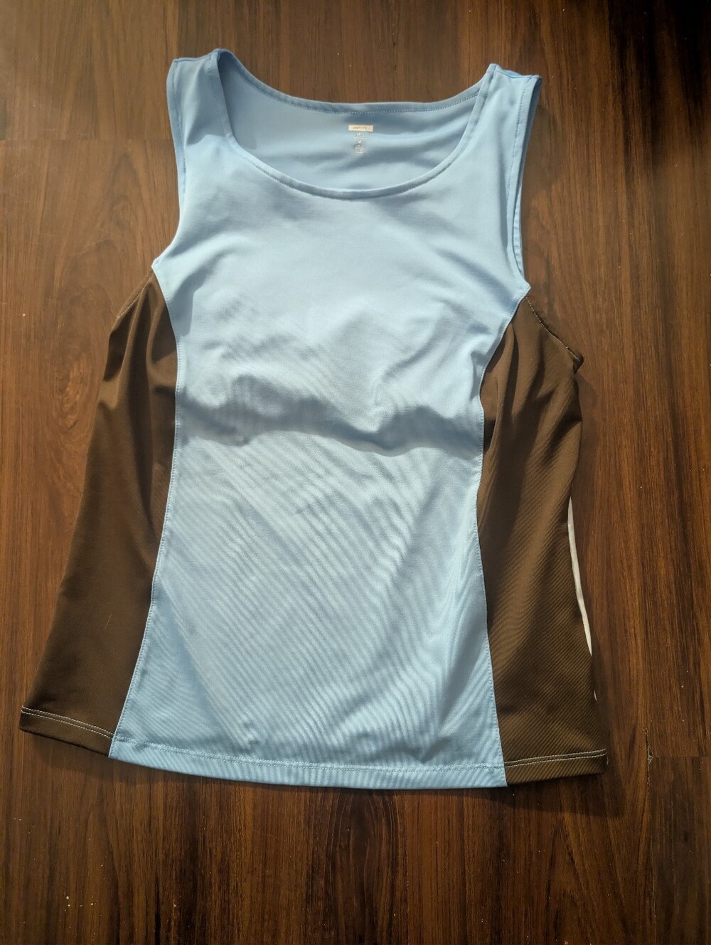 Gap Body Light Blue Athletic Tank Top With Brown Side Panels